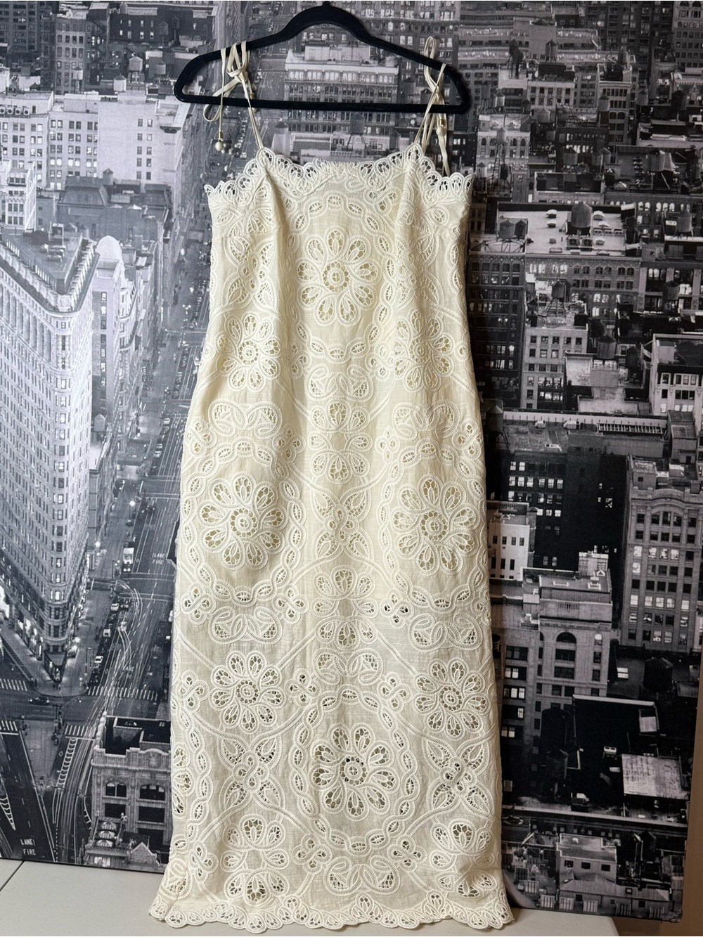 NWT Zimmermann Rhiannon Embroidered Ivory Linen Midi Dress Size 1 US 6 - Picture 2 of 12